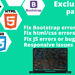 Fix html, css, bootstrap, js, php, wordpress bugs